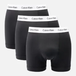 Calvin Klein Men's Three-Pack Cotton-Jersey Trunks - Black