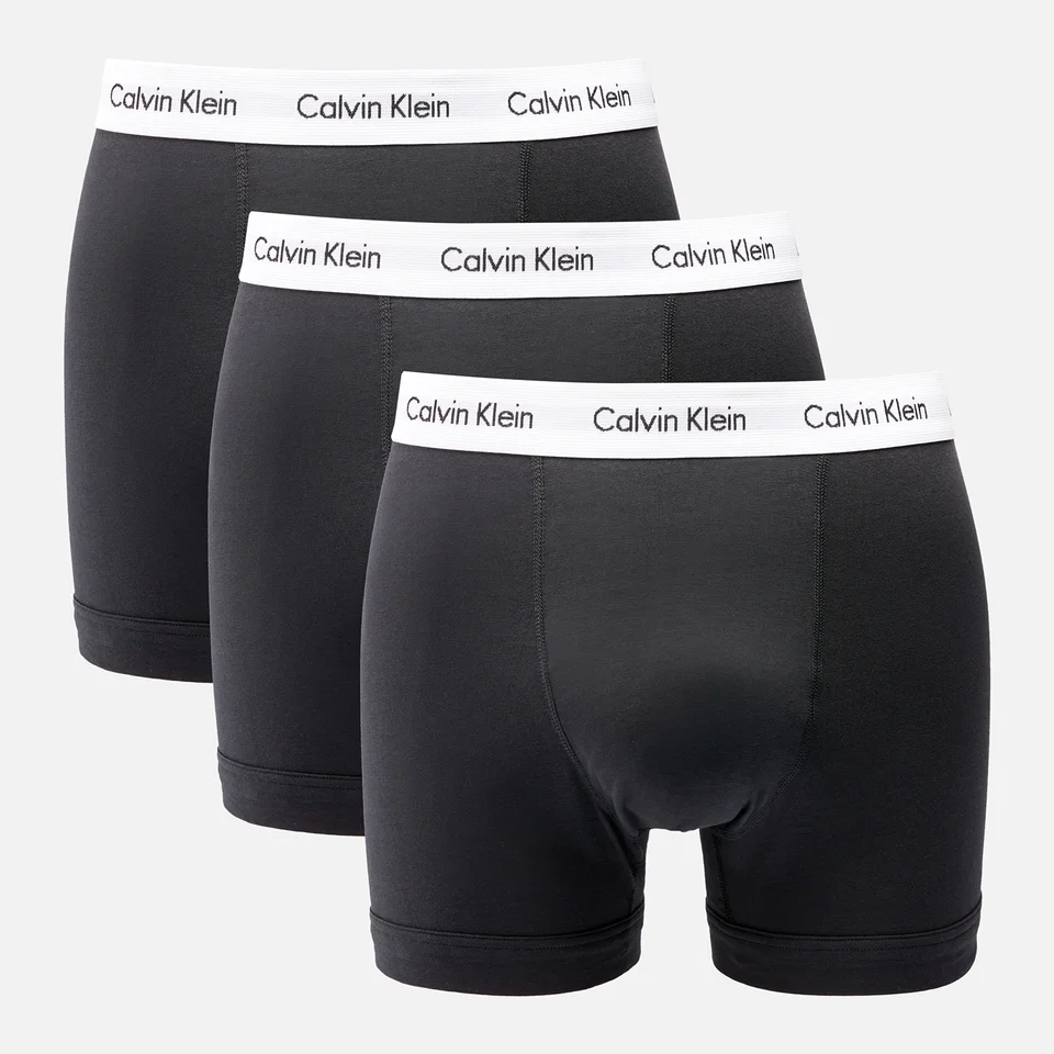 Calvin Klein Men's Three-Pack Cotton-Jersey Trunks - Black 3 Calvin Klein Men's Three-Pack Cotton-Jersey Trunks - Black