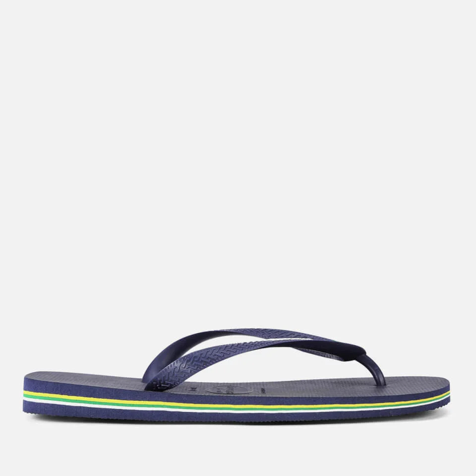 Havaianas Men's Brasil Logo Flip Flops - Navy Blue 6 Havaianas Men's Brasil Logo Flip Flops - Navy Blue - Image 4