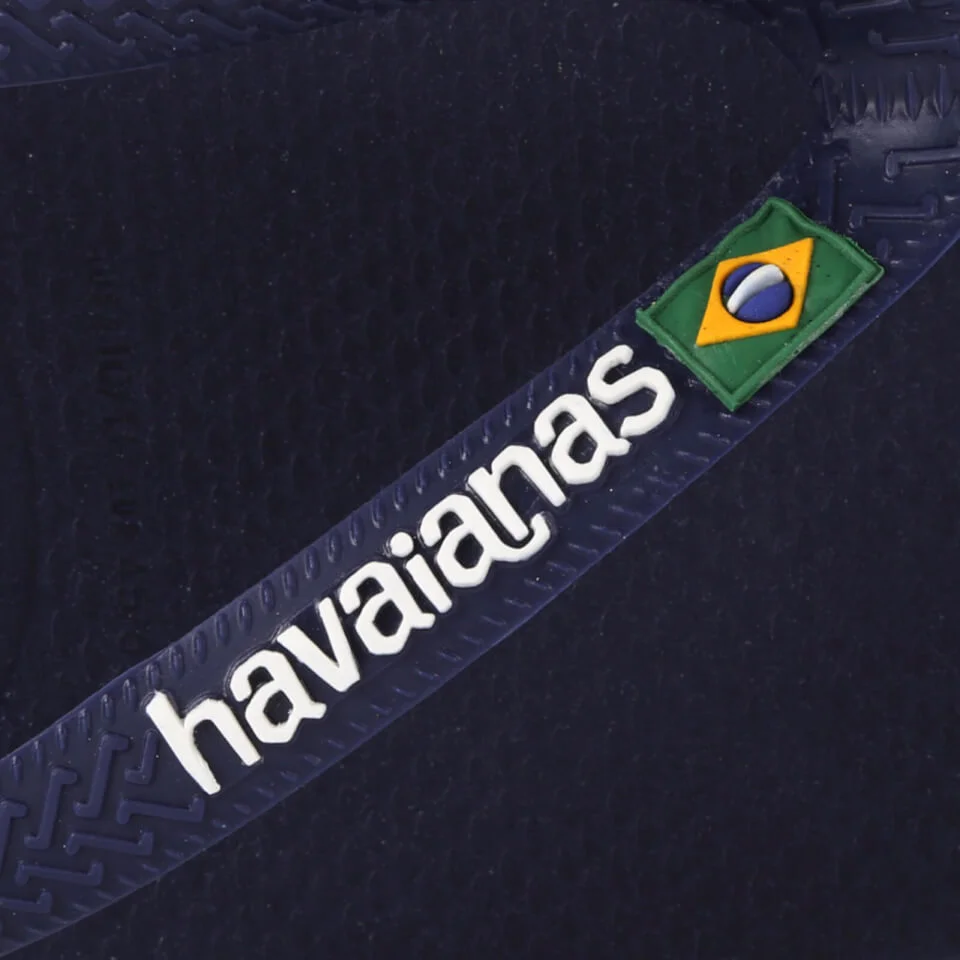 Havaianas Men's Brasil Logo Flip Flops - Navy Blue 5 Havaianas Men's Brasil Logo Flip Flops - Navy Blue - Image 3