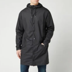 RAINS Men's Matte Shell Long Jacket -The Hut 11388607 6154747925627286