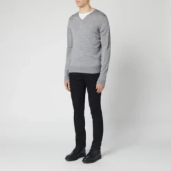 John Smedley Men's Blenheim V-Neck Jumper - Silver 13 John Smedley Men's Blenheim V-Neck Jumper - Silver -The Hut 11514306 3694722744919920