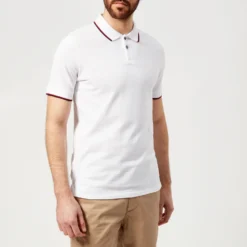 Armani Exchange Men's Tipped Polo Shirt - White 10 Armani Exchange Men's Tipped Polo Shirt - White -The Hut 11598113 3164557381713067