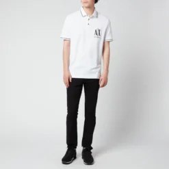Armani Exchange Men's AX Logo Tipped Polo Shirt - White -The Hut 12903838 1374868135647212