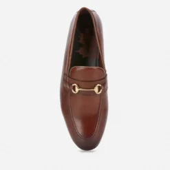 Walk London Men's Terry Trim Leather Loafers - Brown -The Hut 13124548 3024898524271637