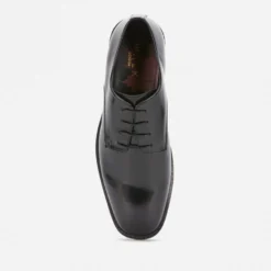 Walk London Men's Alex Leather Hi-Shine Leather Derby Shoes - Black -The Hut 13124560 1314898524806777