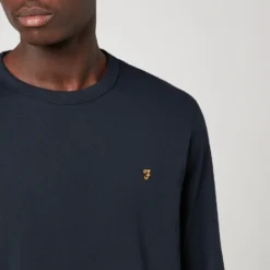 Farah Men's Worthington Long Sleeve T-Shirt - True Navy -The Hut 13412760 5934911689216271