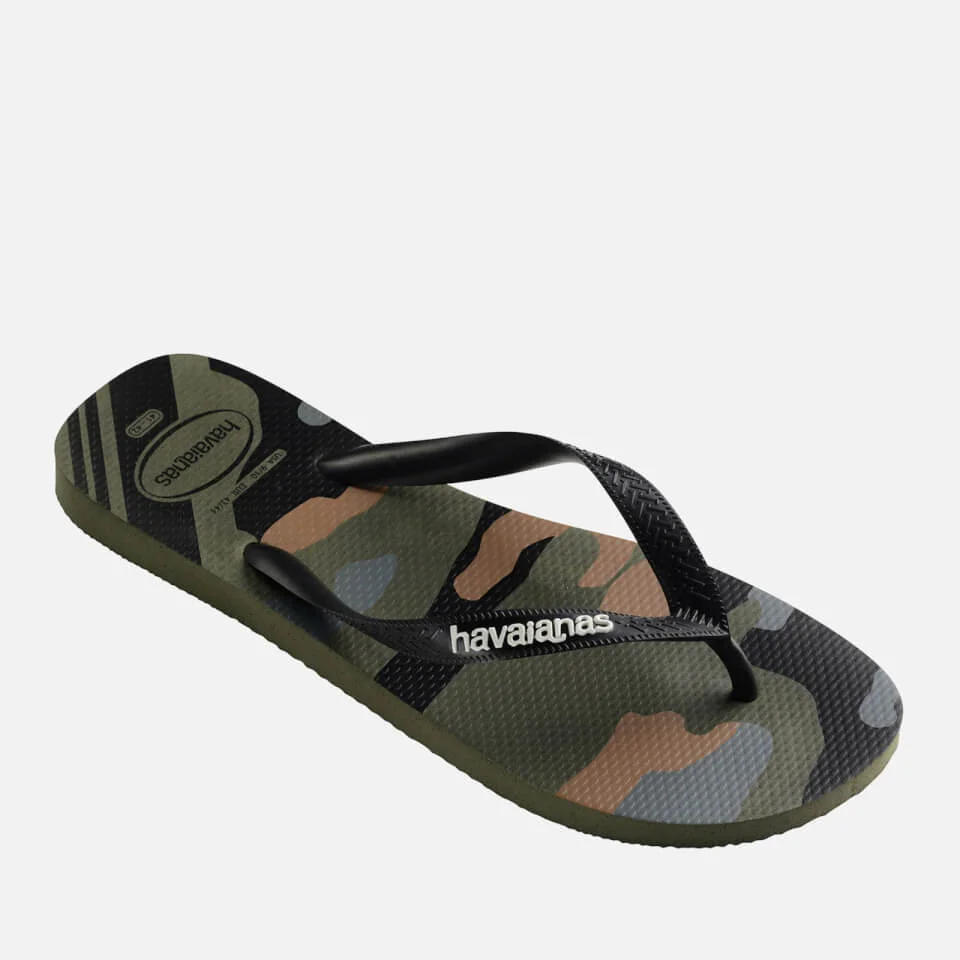 Havaianas Men's Top Camu Flip Flops - Green 4 Havaianas Men's Top Camu Flip Flops - Green - Image 2