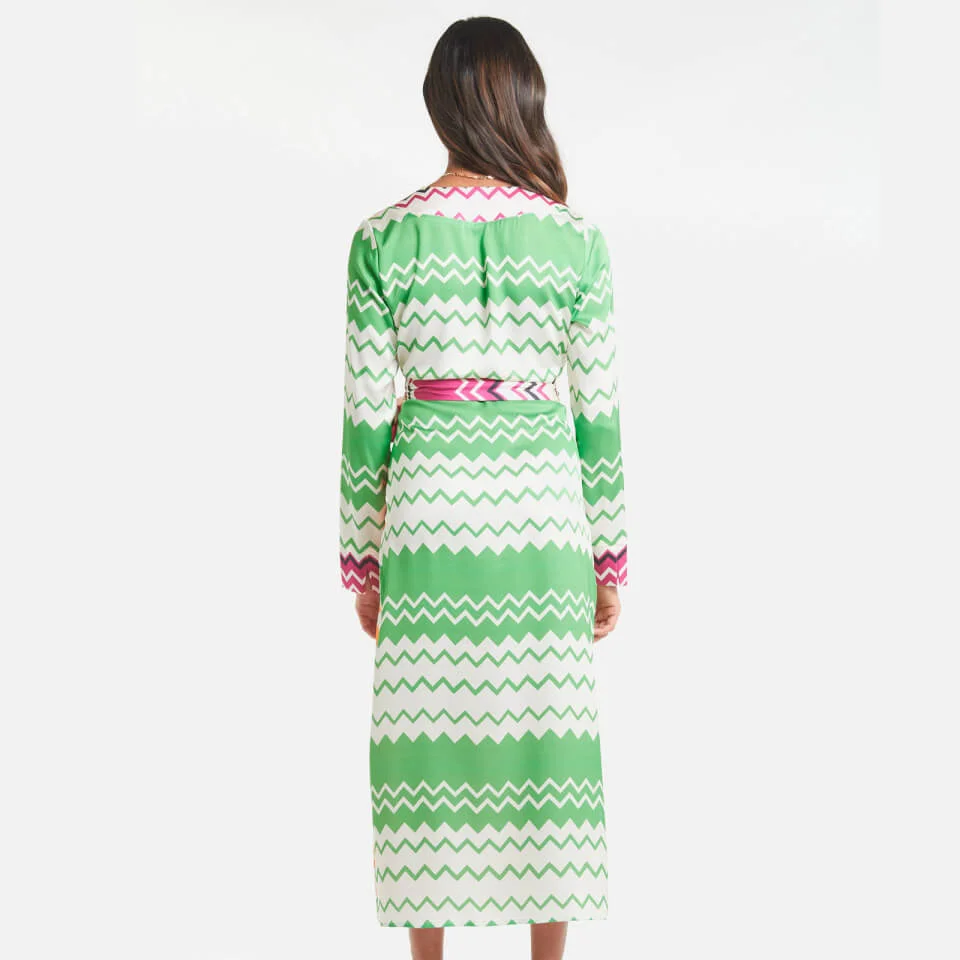 Never Fully Dressed Women's Zig Zag Wrap Dress - Multi 4 Never Fully Dressed Women's Zig Zag Wrap Dress - Multi - Image 2
