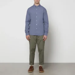 Farah Men's Brewer Shirt - Battleship Blue -The Hut 13738103 6424960668972003