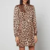 CRAS Lavacras Leopard-Print Recycled Satin Mini Dress -The Hut 13882180 4085003465257431
