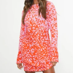 Never Fully Dressed Printed Satin Mini Dress -The Hut 13994805 6814998255130611