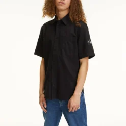 Calvin Klein Jeans Cotton And Linen-Blend Oversized Shirt -The Hut 14022432 1945038972391187