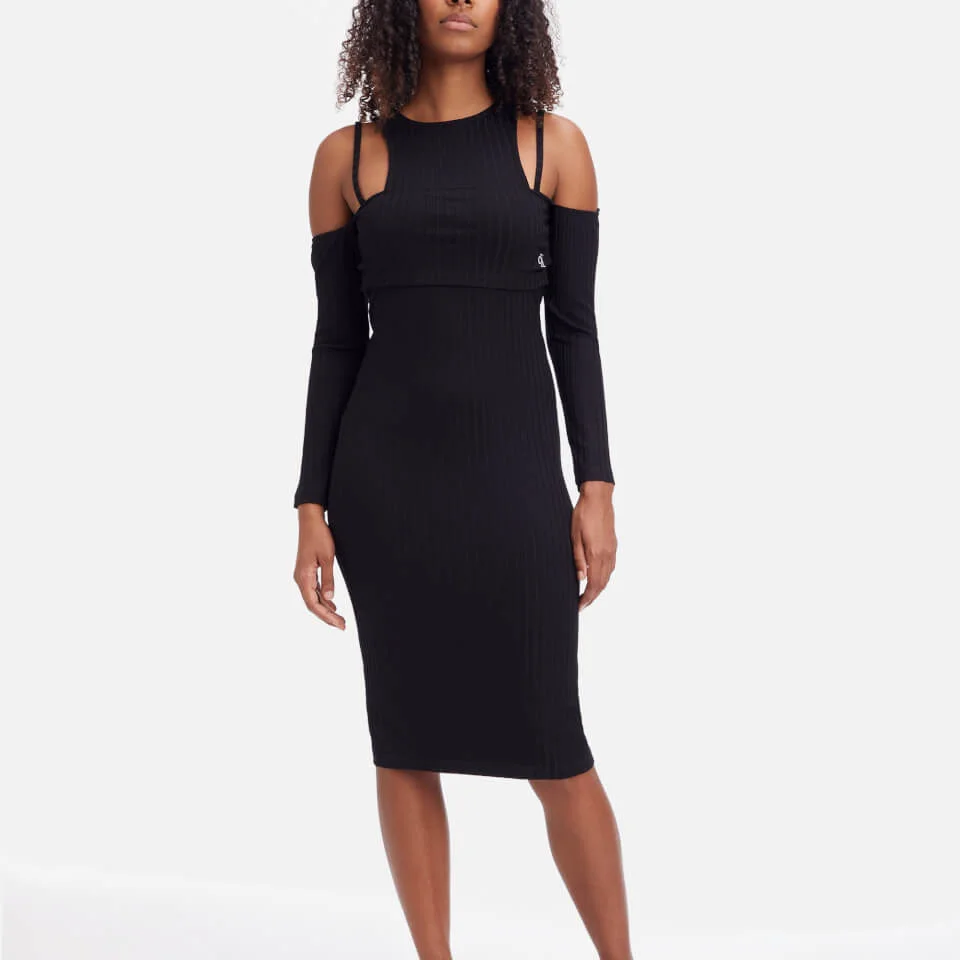 Calvin Klein Jeans Double-Layer Ribbed-Jersey Dress 3 Calvin Klein Jeans Double-Layer Ribbed-Jersey Dress