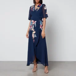 Hope & Ivy Gisela Embroidered Chiffon Midi Dress