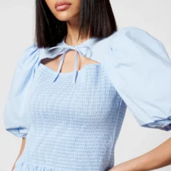 Résumé Romeo Shirred Cotton-Blend Blouse -The Hut 14234831 8705040499058202