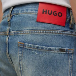 HUGO 340 Distressed Denim Straight-Leg Jeans -The Hut 14371356 6585072936348130