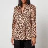 Cras Samycras Leopard-Print Satin Blazer