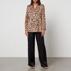 Cras Samycras Leopard-Print Satin Blazer -The Hut 14539200 6785054246436741