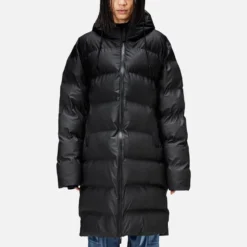 Rains Alta Long Coated-Shell Puffer Jacket