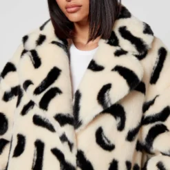 Jakke Katie Printed Faux Fur Coat -The Hut 14609071 3505049559243866