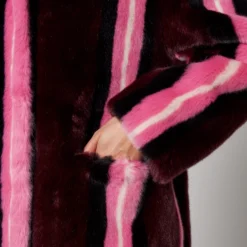 Jakke Kelly Striped Faux Fur Coat -The Hut 14609077 1605049559508016
