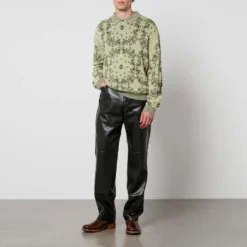 Nanushka Ziast Jacquard-Knit Wool Polo Shirt -The Hut 14759657 1055082578211267