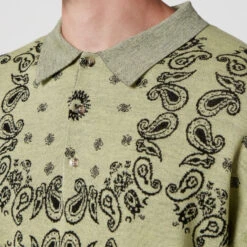 Nanushka Ziast Jacquard-Knit Wool Polo Shirt -The Hut 14759657 1115082578266728