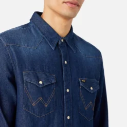Wrangler Indigood Icons 27MW Denim Shirt -The Hut 14867207 7185080481608248