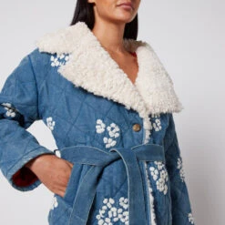 Tach Wilma Floral-Embrodiered Denim And Fleece Jacket -The Hut 14874275 8525085861217083