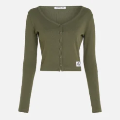 Calvin Klein Jeans Ribbed Cotton-Blend Cardigan -The Hut 14882861 1225092656150495