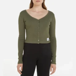 Calvin Klein Jeans Ribbed Cotton-Blend Cardigan