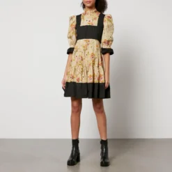 Batsheva X Laura Ashley Ruthin Floral-Print Cotton Mini Dress -The Hut 14886769 1265105120982276