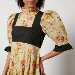 Batsheva X Laura Ashley Ruthin Floral-Print Cotton Mini Dress -The Hut 14886769 8775105121030411