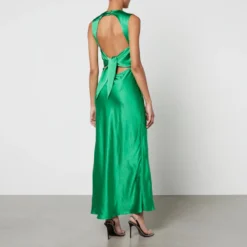 Omnes Nova Satin Open-Back Midi Dress -The Hut 14887781 7135092921371702