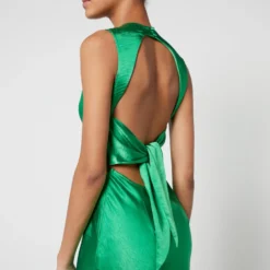 Omnes Nova Satin Open-Back Midi Dress -The Hut 14887781 9105092921420362