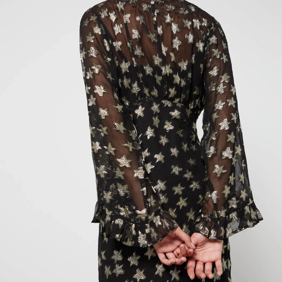 Never Fully Dressed Isabella Fil Coupé Chiffon Midi Dress 6 Never Fully Dressed Isabella Fil Coupé Chiffon Midi Dress - Image 4