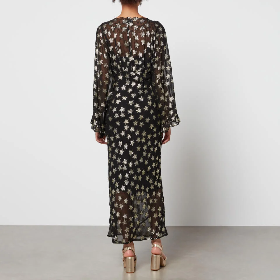 Never Fully Dressed Isabella Fil Coupé Chiffon Midi Dress 4 Never Fully Dressed Isabella Fil Coupé Chiffon Midi Dress - Image 2