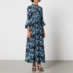 Baum Und Pferdgarten Amber Floral-Print Georgette Midi Dress