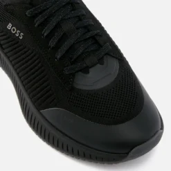 BOSS Men's Jonah Runn Mesh And Faux Leather Trainers -The Hut 14911671 1325139495808854