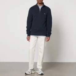 GANT Textured Cotton Half Zip Knitted Jumper 9 GANT Textured Cotton Half Zip Knitted Jumper -The Hut 14921717 5685123455720416
