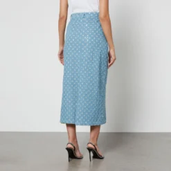 Never Fully Dressed Kimi Distressed Sequined Denim Skirt -The Hut 14948923 1245092417066626