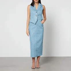 Never Fully Dressed Kimi Distressed Sequined Denim Skirt -The Hut 14948923 2145092417103829