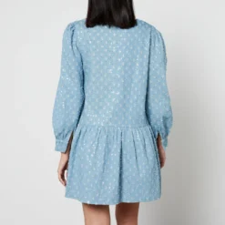 Never Fully Dressed Minnie Distressed Sequined Denim Dress -The Hut 14948931 1085092417291980