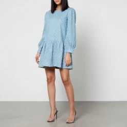 Never Fully Dressed Minnie Distressed Sequined Denim Dress -The Hut 14948931 2085092417366263