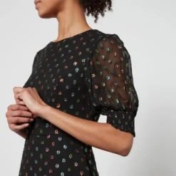 Never Fully Dressed Dobby Rosa Fil Coupé Georgette Dress -The Hut 14948963 1865096013620355