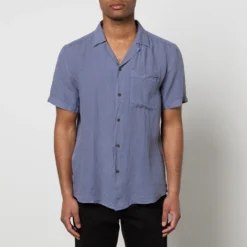 HUGO Ellino Linen Camp Collar Shirt
