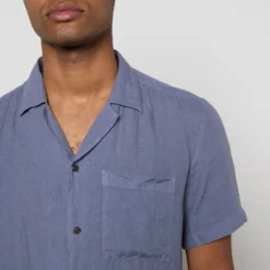 HUGO Ellino Linen Camp Collar Shirt -The Hut 14967281 6535137996293801