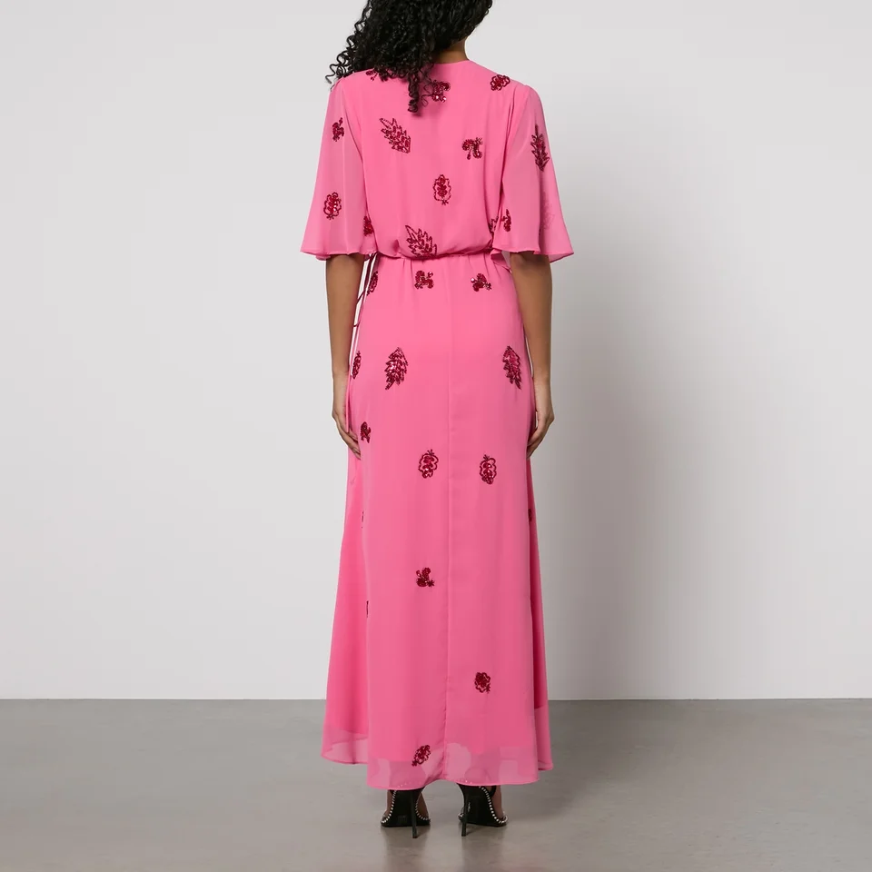 Hope & Ivy Hebe Embellished Chiffon Wrap Maxi Dress 4 Hope & Ivy Hebe Embellished Chiffon Wrap Maxi Dress - Image 2