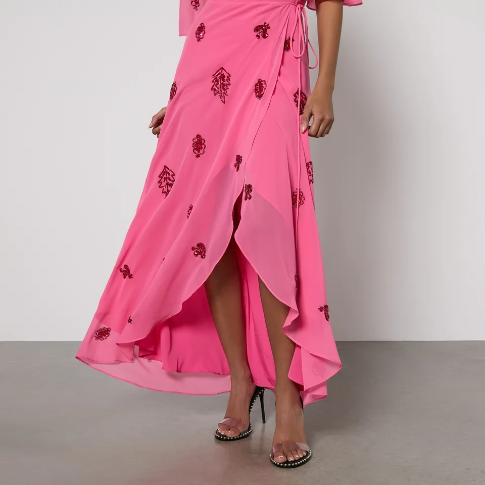 Hope & Ivy Hebe Embellished Chiffon Wrap Maxi Dress 5 Hope & Ivy Hebe Embellished Chiffon Wrap Maxi Dress - Image 3